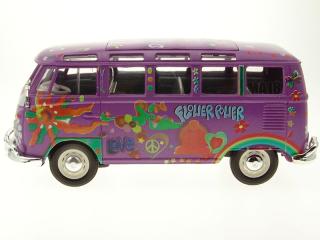 VW Bus Samba Hippie-Line purple (Flower Power) Maisto 1:25