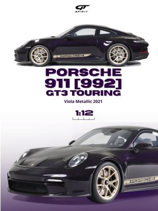 PORSCHE 911 [992] GT3 TOURING PURPLE 2021 GT Spirit 1:12 Resinemodell (Türen, Motorhaube... nicht zu öffnen!)