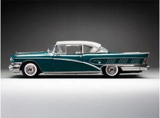 Buick Limited Riviera coupe 1958 *platinum collection*, glacier white/dark turquoise poly SunStar Metallmodell 1:18