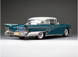 Buick Limited Riviera coupe 1958 *platinum collection*, glacier white/dark turquoise poly SunStar Metallmodell 1:18