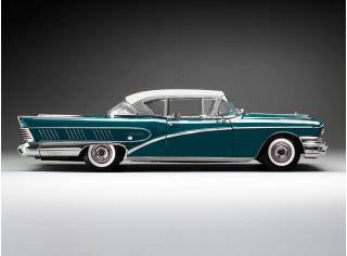 Buick Limited Riviera coupe 1958 *platinum collection*, glacier white/dark turquoise poly SunStar Metallmodell 1:18