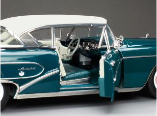 Buick Limited Riviera coupe 1958 *platinum collection*, glacier white/dark turquoise poly SunStar Metallmodell 1:18