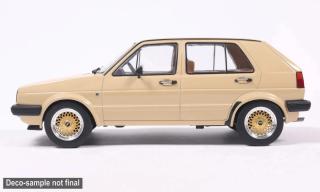 VW Golf II, beige, 1983 mit BBS Felgen MCG 1:18 Metallmodell, Türen und Hauben nicht zu öffnen