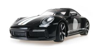 PORSCHE 911 (992) SPORT CLASSIC - 2022 - BLACK W/STRIPE Minichamps 1:18 Metallmodell, Türen, Motorhaube... nicht zu öffnen