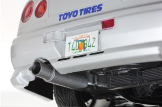 Nissan Skyline R34 GT-R 2001 \"Fast & Furious\" (Silver/Blue Stripes) Kyosho 1:12 Metallmodell