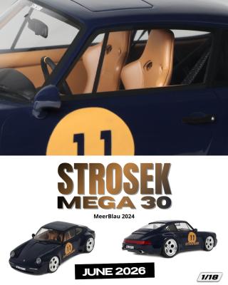 STROSEK MEGA 30 BLUE 2024 GT Spirit 1:18 Resinemodell (Türen, Motorhaube... nicht zu öffnen!)