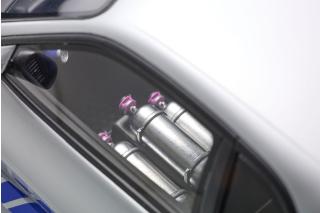 Nissan Skyline R34 GT-R 2001 \"Fast & Furious\" (Silver/Blue Stripes) Kyosho 1:12 Metallmodell