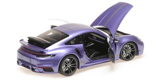 PORSCHE 911 (992) TURBO S COUPE SPORT DESIGN - 2021 - VIOLA  Minichamps 1:18 Metallmodell mit zu öffnenden Türen und Haube(n)