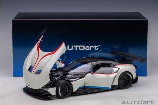 ASTON MARTIN VULCAN 2015 (STRATUS WHITE/BLUE STRIPES) (COMPOSITE MODEL/FULL OPENINGS)  AUTOart 1:18