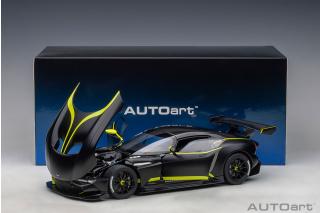 ASTON MARTIN VULCAN 2015 (MATT BLACK/LIME GREEN STRIPES) (COMPOSITE MODEL/FULL OPENINGS) AUTOart 1:18