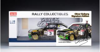 Ford Escort RS1800 #3 2023 O.Solberg/E.Edmondson Roger Albert Clark Rally mit Oliver Solberg Figur SunStar Metallmodell 1:18