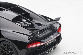 BUGATTI CHIRON 2017 (JAUNE MOLSHEIM YELLOW/NOCTURNE BLACK) (COMPOSITE MODEL/FULL OPENINGS + WORKABLE REAR SPOILER) AUTOart 1:18