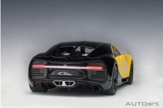 BUGATTI CHIRON 2017 (JAUNE MOLSHEIM YELLOW/NOCTURNE BLACK) (COMPOSITE MODEL/FULL OPENINGS + WORKABLE REAR SPOILER) AUTOart 1:18