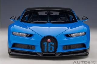 Bugatti Chiron Sport 2019 (french racing blue/carbon) (composite model/full openings + workable rear spoiler)  AUTOart 1:18