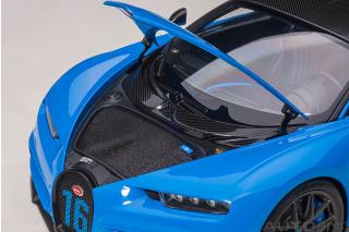 Bugatti Chiron Sport 2019 (french racing blue/carbon) (composite model/full openings + workable rear spoiler)  AUTOart 1:18