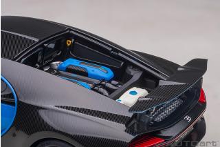 Bugatti Chiron Sport 2019 (french racing blue/carbon) (composite model/full openings + workable rear spoiler)  AUTOart 1:18