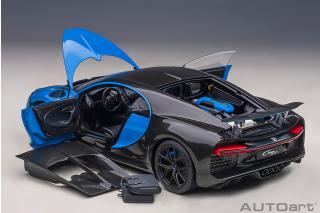 Bugatti Chiron Sport 2019 (french racing blue/carbon) (composite model/full openings + workable rear spoiler)  AUTOart 1:18