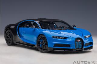 Bugatti Chiron Sport 2019 (french racing blue/carbon) (composite model/full openings + workable rear spoiler)  AUTOart 1:18