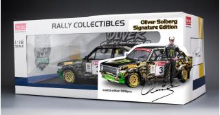 Ford Escort RS1800 #3 2023 O.Solberg/E.Edmondson Roger Albert Clark Rally mit Oliver Solberg Figur SunStar Metallmodell 1:18