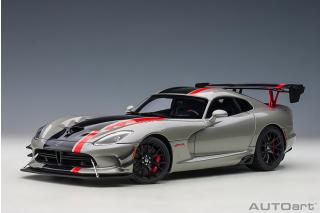 Dodge Viper ACR 2017 (billet silver metallic/black stripes) (composite model/full openings) AUTOart 1:18