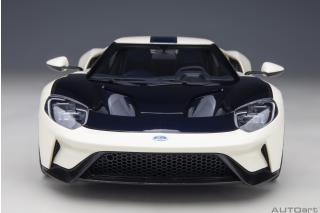 Ford GT 2022 64 Prototype Heritage Edition (winbledon white w/ antimatter blue) ( Composite model/full openings)  AUTOart 1:18