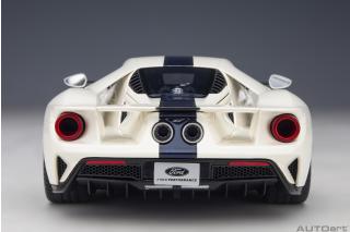 Ford GT 2022 64 Prototype Heritage Edition (winbledon white w/ antimatter blue) ( Composite model/full openings)  AUTOart 1:18