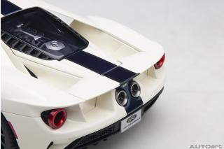 Ford GT 2022 64 Prototype Heritage Edition (winbledon white w/ antimatter blue) ( Composite model/full openings)  AUTOart 1:18
