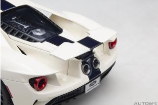 Ford GT 2022 64 Prototype Heritage Edition (winbledon white w/ antimatter blue) ( Composite model/full openings)  AUTOart 1:18