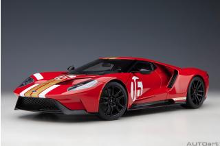 Ford GT 2022 64 Prototype Heritage Edition ALAN MANN (red w/ gold stripes) (Composite model/full openings)   AUTOart 1:18