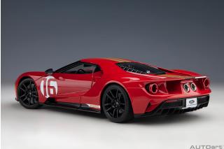 Ford GT 2022 64 Prototype Heritage Edition ALAN MANN (red w/ gold stripes) (Composite model/full openings)   AUTOart 1:18