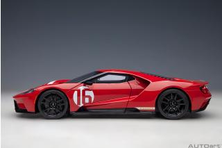Ford GT 2022 64 Prototype Heritage Edition ALAN MANN (red w/ gold stripes) (Composite model/full openings)   AUTOart 1:18