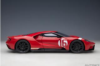Ford GT 2022 64 Prototype Heritage Edition ALAN MANN (red w/ gold stripes) (Composite model/full openings)   AUTOart 1:18
