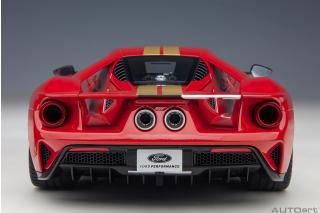 Ford GT 2022 64 Prototype Heritage Edition ALAN MANN (red w/ gold stripes) (Composite model/full openings)   AUTOart 1:18