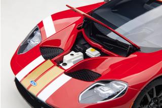 Ford GT 2022 64 Prototype Heritage Edition ALAN MANN (red w/ gold stripes) (Composite model/full openings)   AUTOart 1:18