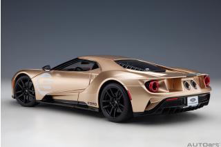 Ford GT 2022 64 Heritage Edition HOLMAN MOODY (gold w / red & white) ( Composite model/full openings)         AUTOart 1:18