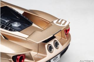 Ford GT 2022 64 Heritage Edition HOLMAN MOODY (gold w / red & white) ( Composite model/full openings)         AUTOart 1:18