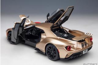 Ford GT 2022 64 Heritage Edition HOLMAN MOODY (gold w / red & white) ( Composite model/full openings)         AUTOart 1:18