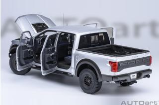 Ford F-150 Raptor Supercrew 2019 (indigot Silver) (composite model/doors and front hood openings)  AUTOart 1:18
