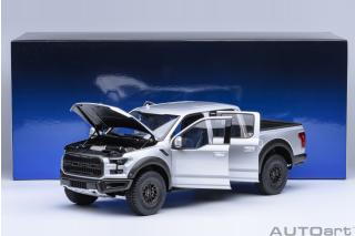 Ford F-150 Raptor Supercrew 2019 (indigot Silver) (composite model/doors and front hood openings)  AUTOart 1:18