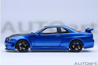 Nissan NISMO R34 GT-R Z-Tune (BABYSIDE BLUE/CARBON BONNET) AUTOart 1:18