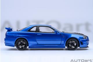 Nissan NISMO R34 GT-R Z-Tune (BABYSIDE BLUE/CARBON BONNET) AUTOart 1:18