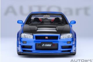 Nissan NISMO R34 GT-R Z-Tune (BABYSIDE BLUE/CARBON BONNET) AUTOart 1:18