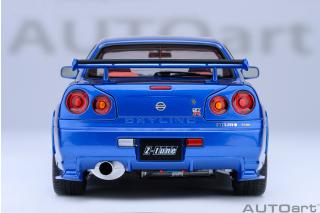 Nissan NISMO R34 GT-R Z-Tune (BABYSIDE BLUE/CARBON BONNET) AUTOart 1:18