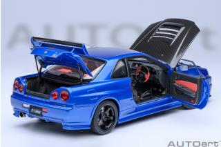 Nissan NISMO R34 GT-R Z-Tune (BABYSIDE BLUE/CARBON BONNET) AUTOart 1:18