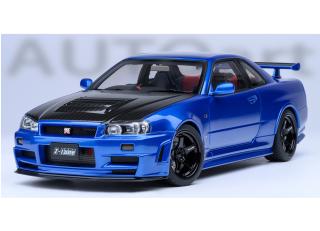 Nissan NISMO R34 GT-R Z-Tune (BABYSIDE BLUE/CARBON BONNET) AUTOart 1:18