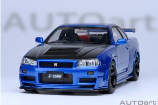 Nissan NISMO R34 GT-R Z-Tune (BABYSIDE BLUE/CARBON BONNET) AUTOart 1:18