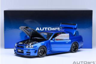 Nissan NISMO R34 GT-R Z-Tune (BABYSIDE BLUE/CARBON BONNET) AUTOart 1:18