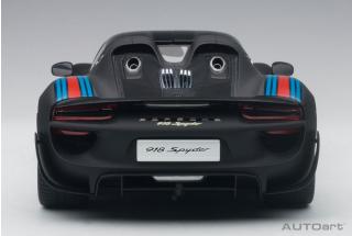 PORSCHE 918 SPYDER WEISSACH PACKAGE (BLACK/MARTINI LIVERY) 2013 (COMPOSITE MODEL/FULL OPENINGS) AUTOart 1:18