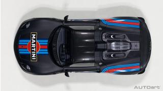 PORSCHE 918 SPYDER WEISSACH PACKAGE (BLACK/MARTINI LIVERY) 2013 (COMPOSITE MODEL/FULL OPENINGS) AUTOart 1:18