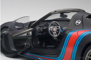 PORSCHE 918 SPYDER WEISSACH PACKAGE (BLACK/MARTINI LIVERY) 2013 (COMPOSITE MODEL/FULL OPENINGS) AUTOart 1:18